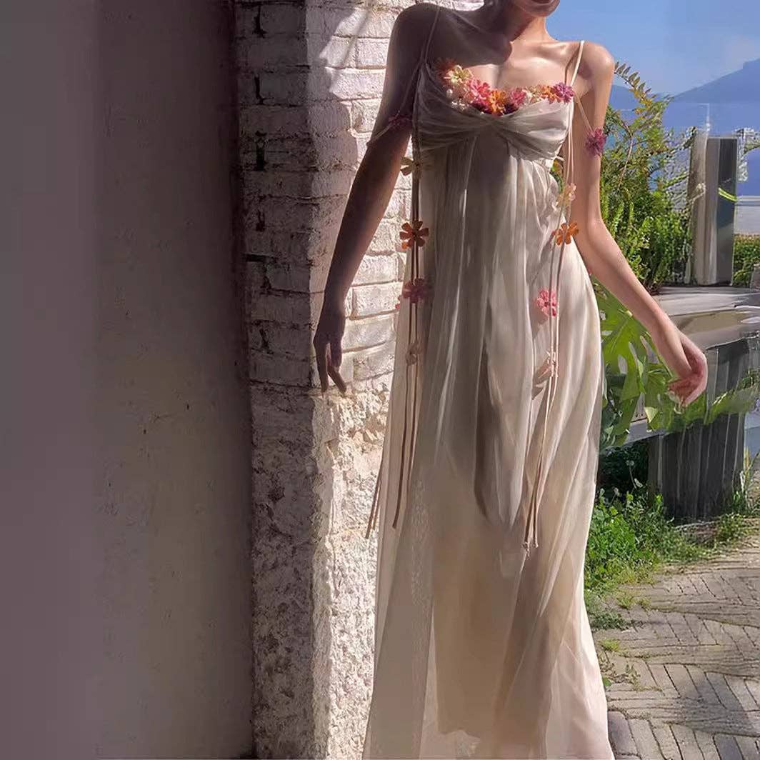 Creme Hvid Acetat Slipkjole Æterisk Luksuriøs Ferieklar #2 for engroshandel på Faire11