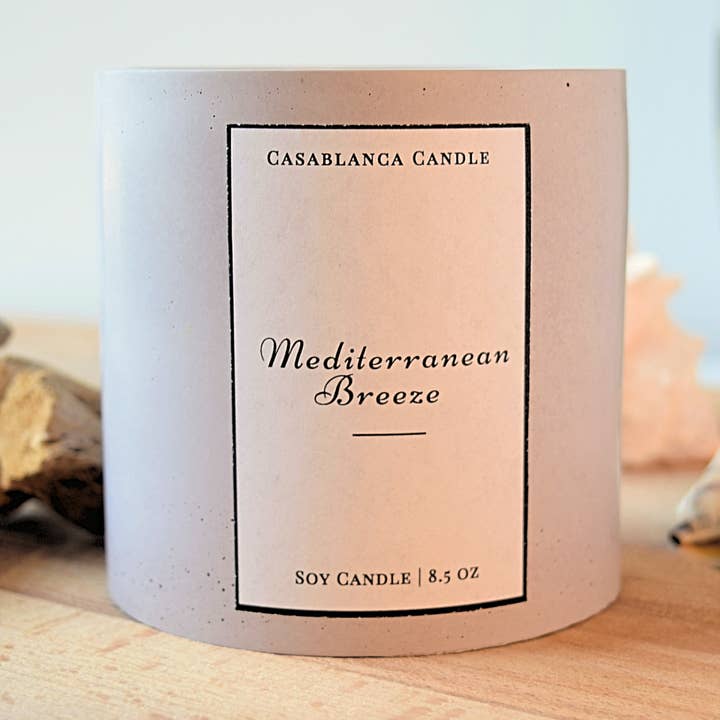 Bougie en béton | Cire de soja coulée à la main | Brise méditerranéenne pour la vente par Casablanca Candle