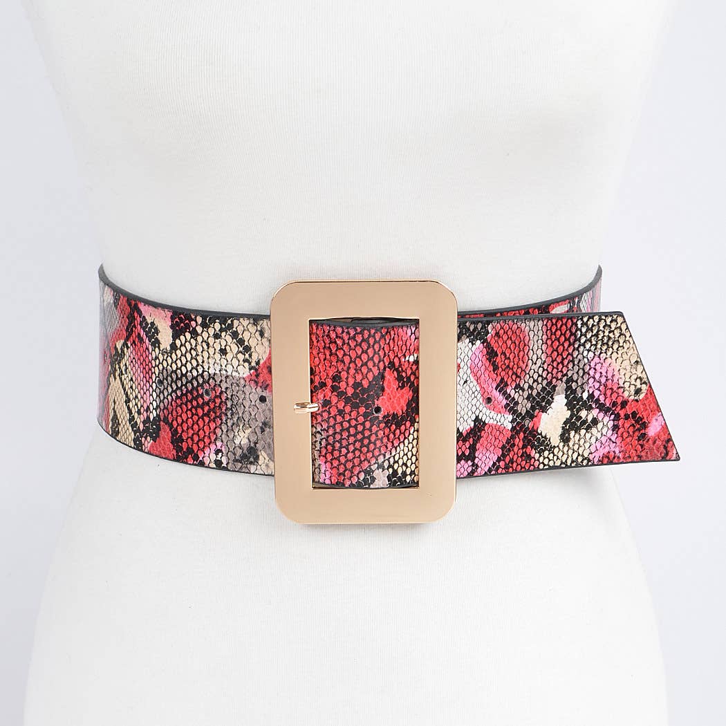 3AM BY H&D ACCESSORIES – Engroshandel Bælte - Dame – Multi Color Snake Talje Bælte5