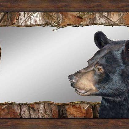 BRUIN BEAR FRM MIRROR 16X24 - BECKSTEIN for wholesale by Art Brand Studios