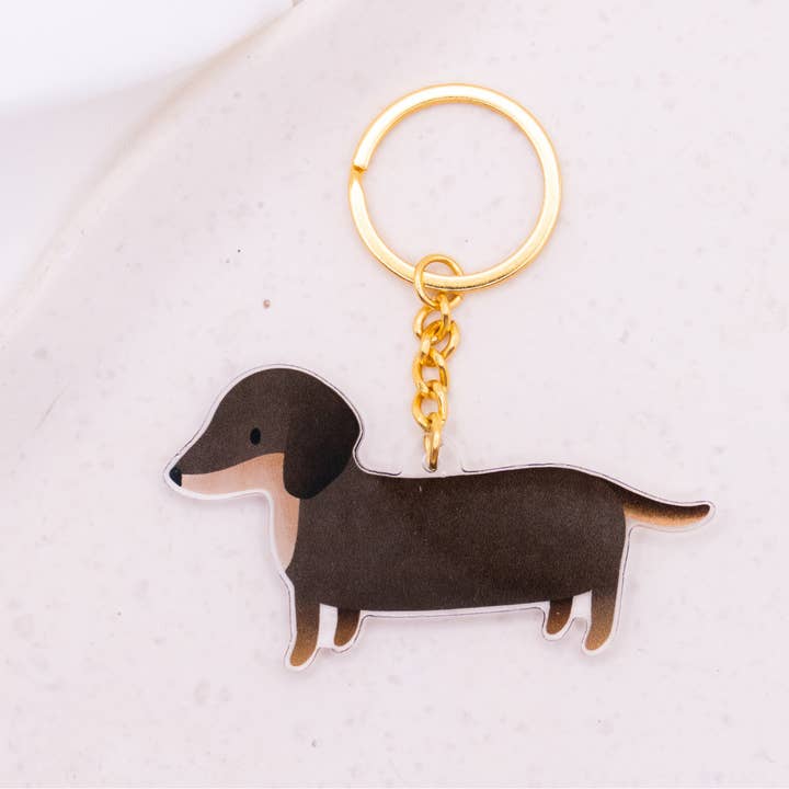 Tilda&Theo - Venta al por mayor Llavero - Unisex - Llavero para perro Dachshund, acrílico, regalo, raza de perro