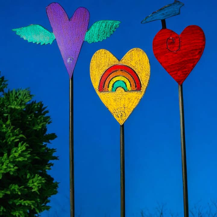 Whimsies - Wholesale Garden/lawn stake - Vintage Heart plant stake garden stake whimsical bohemian 4
