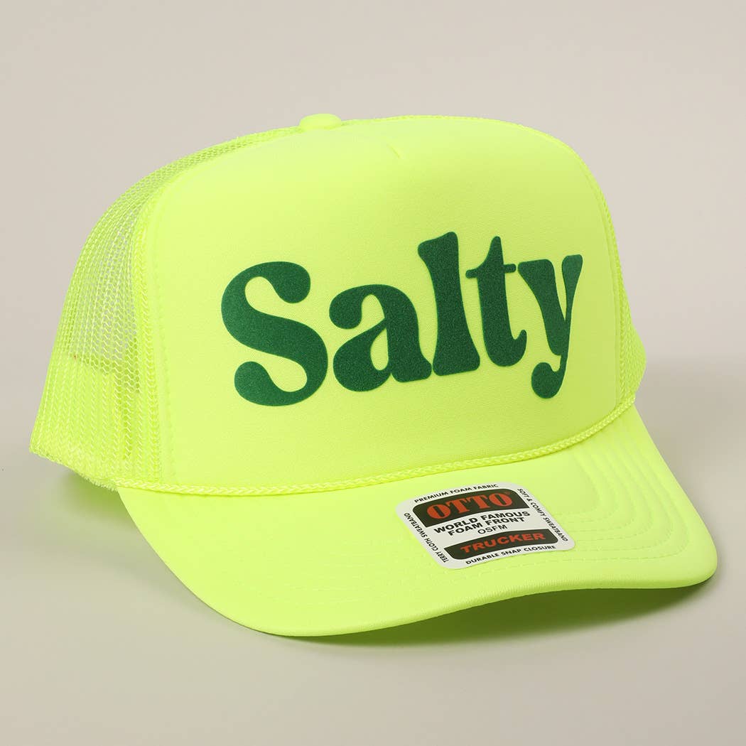 Fashion City – wholesale Trucker hat – Unisex – Salty Text Printed Mesh Back Foam Trucker Hat18