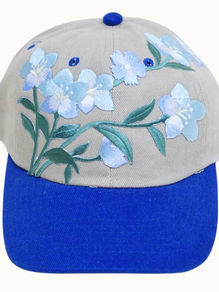 Floral embroidered Two-Toned Brushed Cotton Twill Cap for wholesale by Olive & Pique