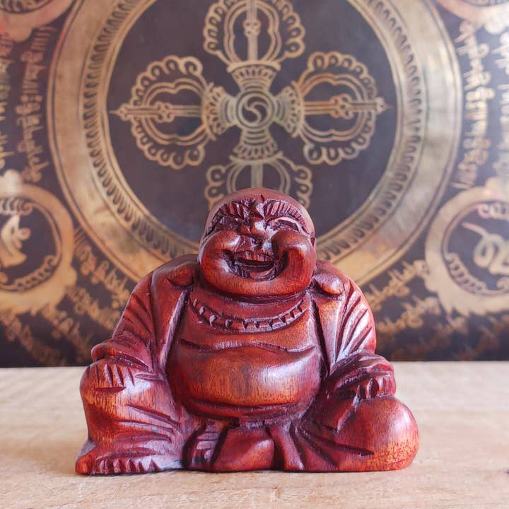 Mini Hand Carved Laughing Buddha for wholesale by Buddha-Buddha