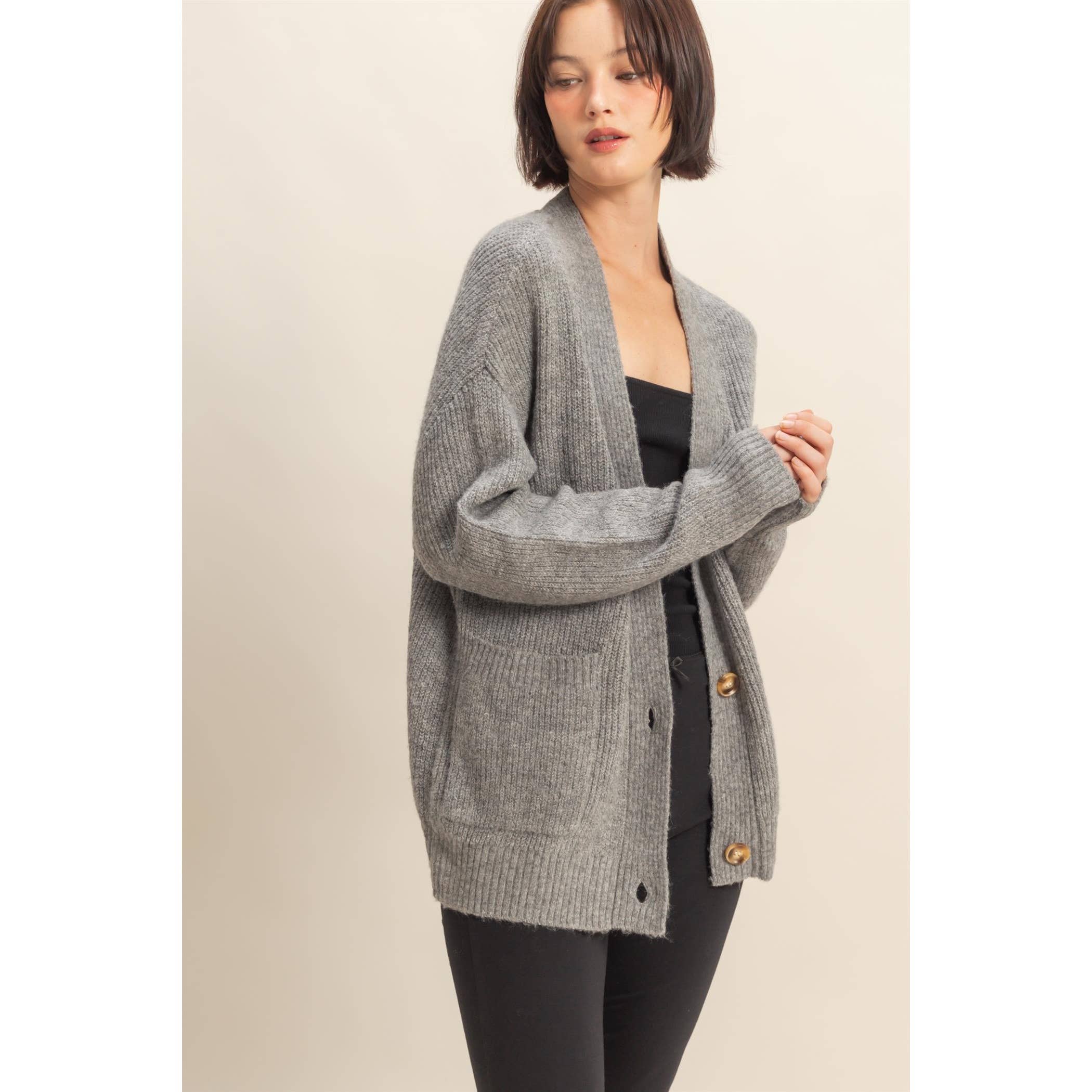 HYFVE - Wholesale Cardigan - Women's - Oversized Sweater Cardigan With Front Pockets10