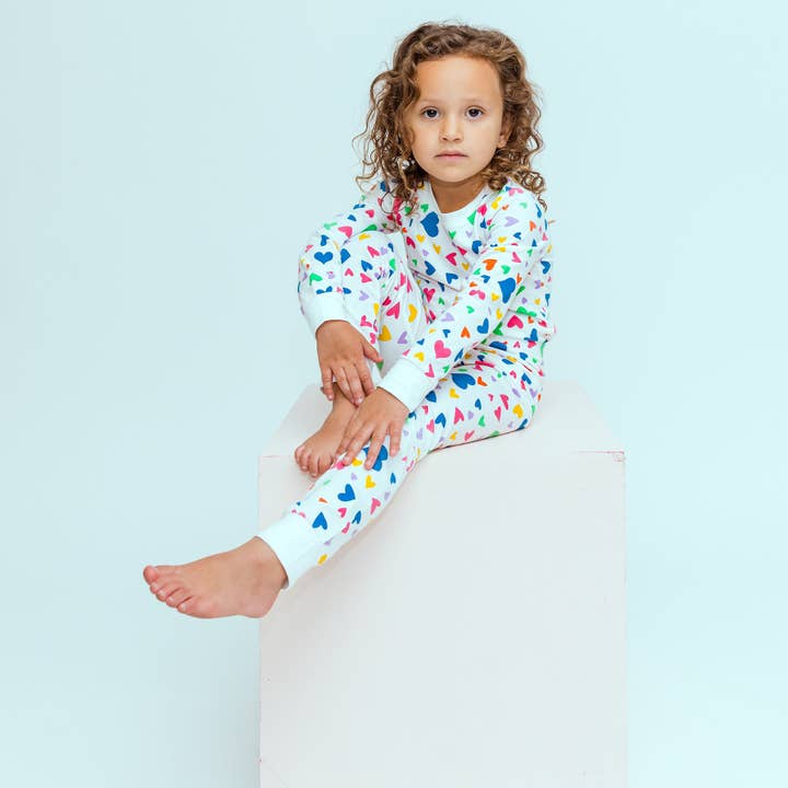'I Heart You' Colorful Kids Pajamas for wholesale by Norani Baby