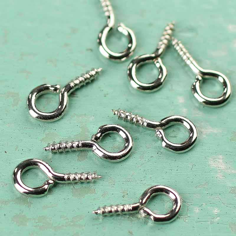 Factory Direct Craft - Wholesale Craft Supplies - Tiny Metal Screw Eyes - Select Gold or Silver (Pack of 8)1