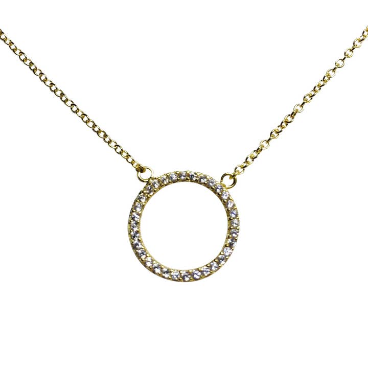 Modern Opus - Wholesale Pendant/Charm Necklace - Gold Plated Silver Necklace with 'O' Pendant