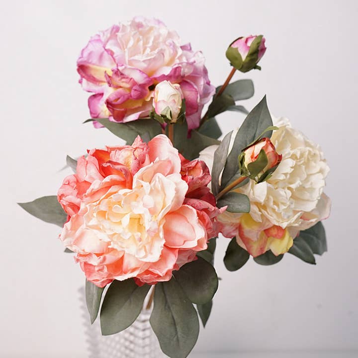 24''T Faux Dried Look Silk Peony, Spring Peonies, Long Stem for wholesale by Sweet Home Deco