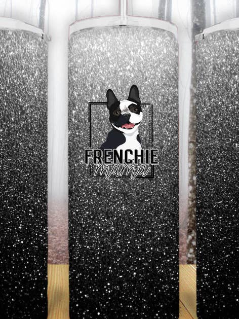20oz Svart/Vit Frenchie Mama Tumbler för wholesale av Creative Queen Boutique