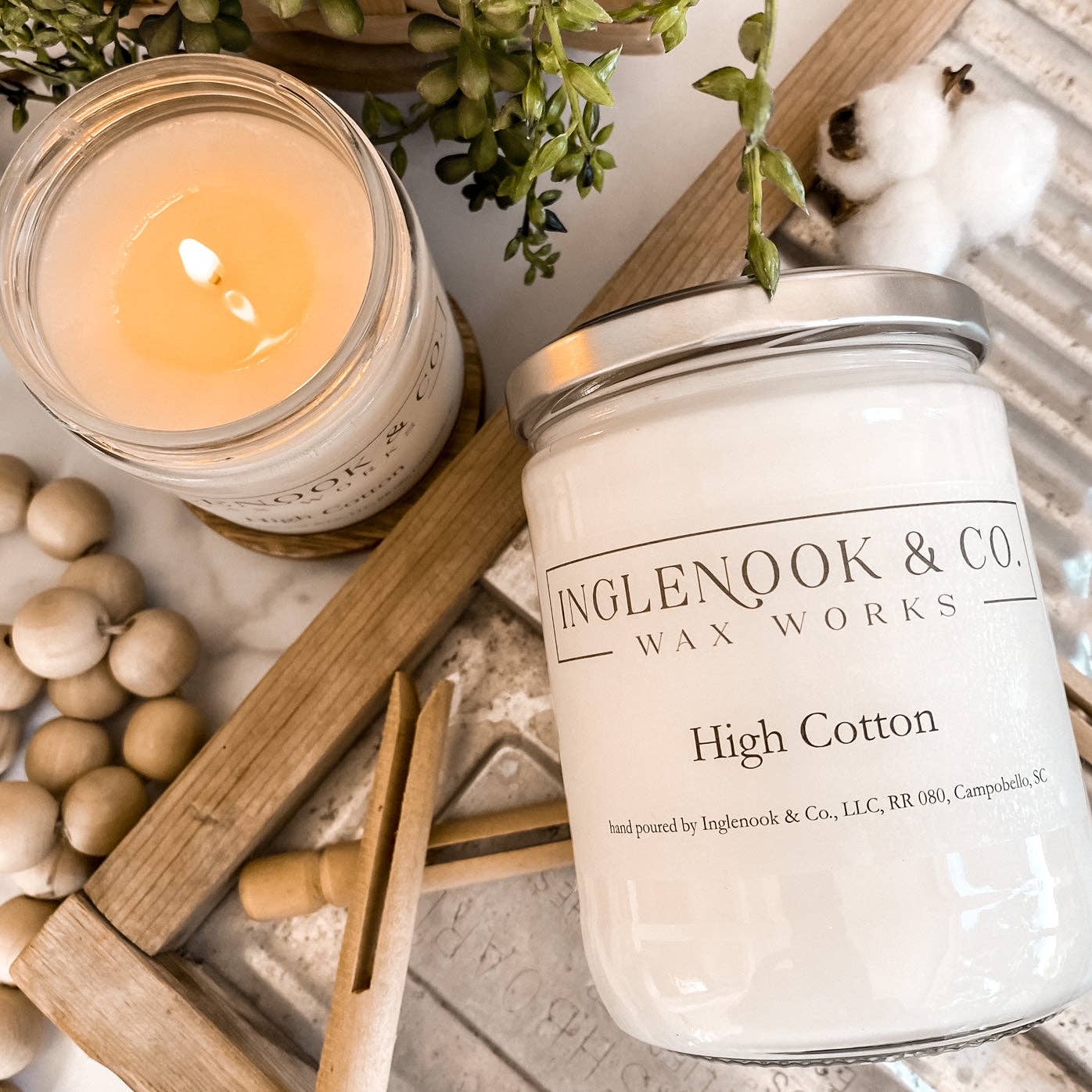 Inglenook & Co. - Wholesale Jar/Filled Candle - High Cotton Soy Wax Soy Candle Clean Appearance Southern5