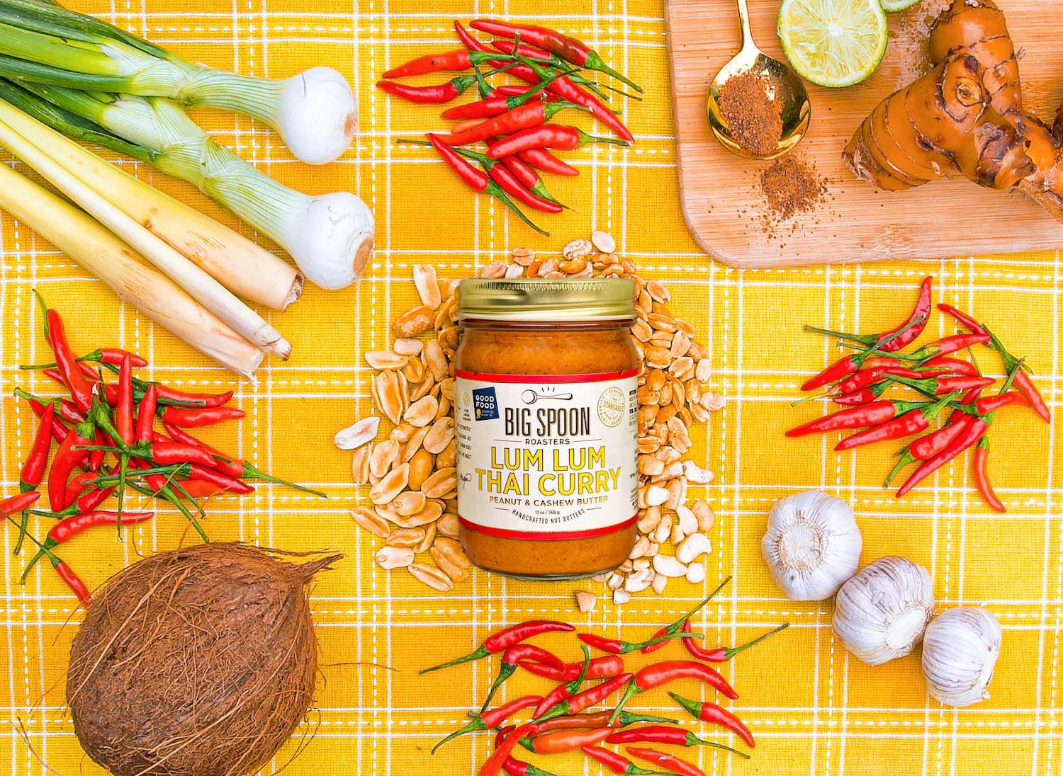 Big Spoon Roasters – wholesale Nut butter – Lum Lum Thai Curry Peanut & Cashew Butter1