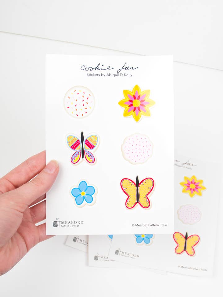 Cookie Jar Sticker Sheet for wholesale by Meaford Pattern Press