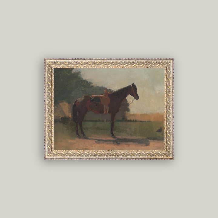 Petal Lane Home - Wholesale Art Print - Saddled Horse Framed Antique Art