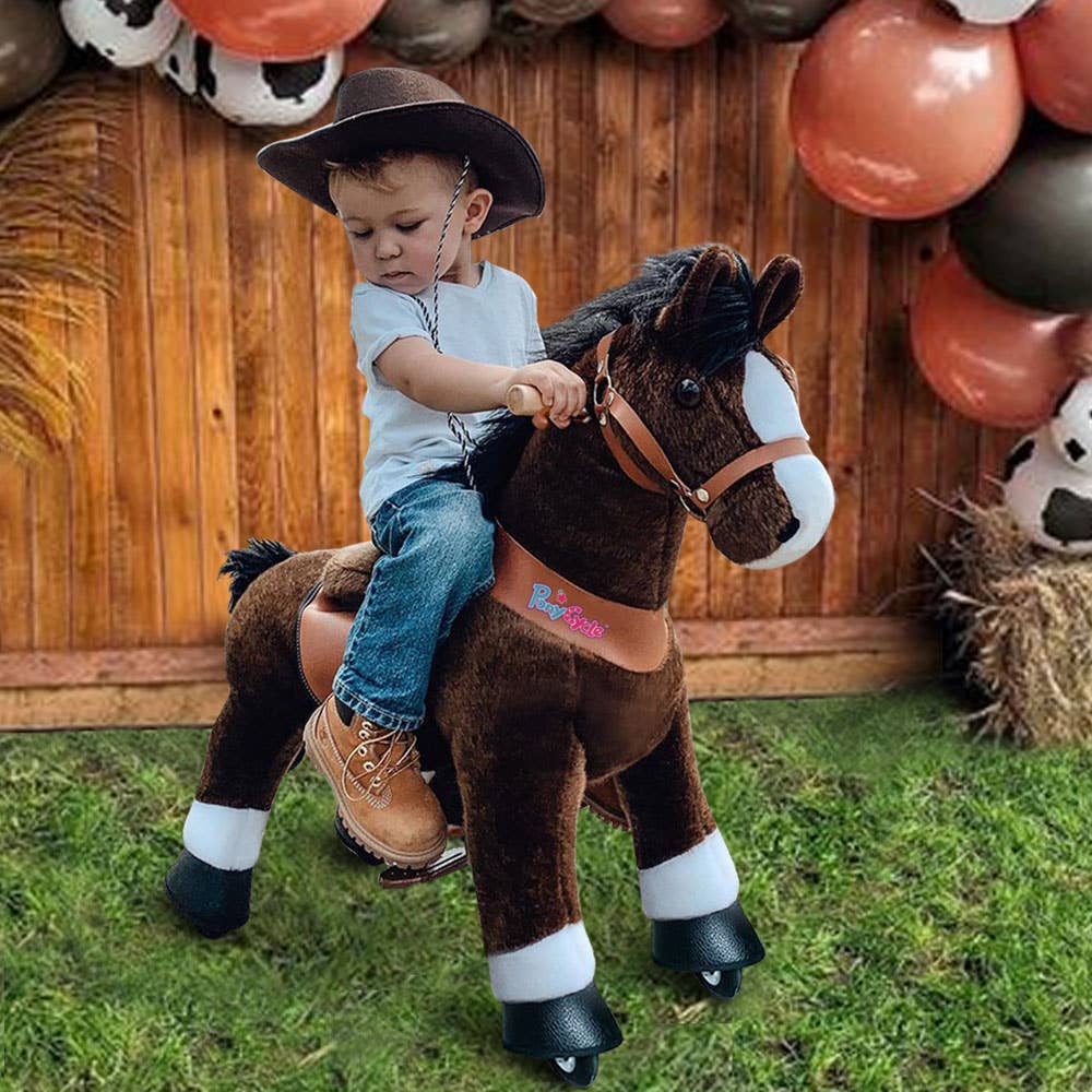 PonyCycle - Wholesale Rocking Horse - Kids - PonyCycle Ride-On Chocolate Brown Horse | Plush Riding Toy9