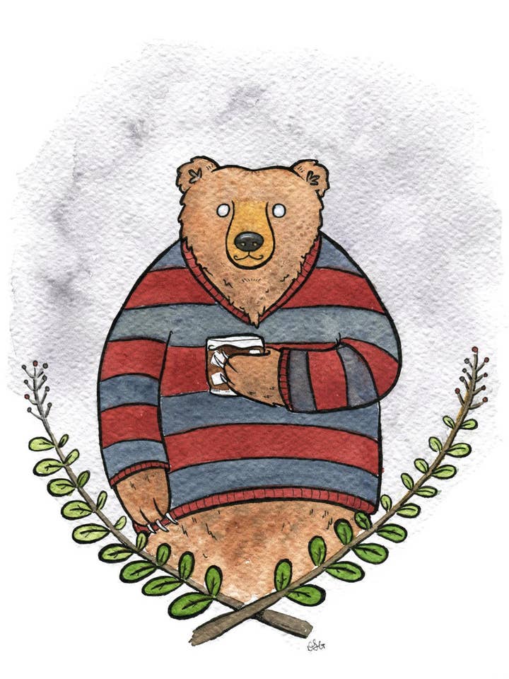 Grizzly Bear and Whiskey for wholesale by Danielle V Designs