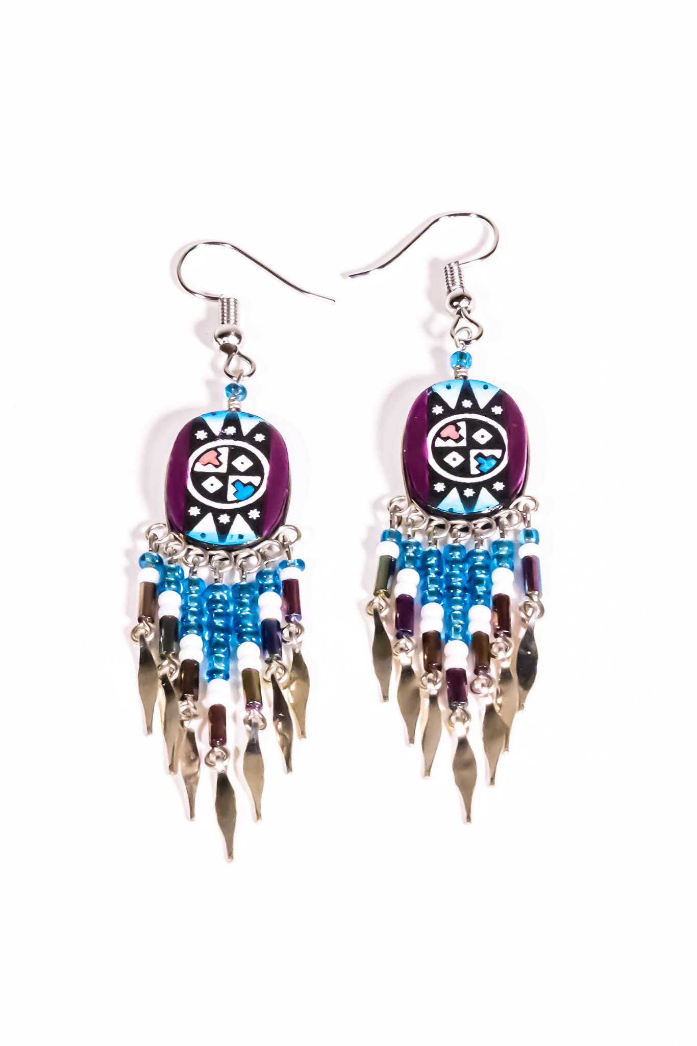 Shelley Enterprises Inc. - Vendita all'ingrosso Orecchini pendenti - 7601-Orecchini dipinti, fatti a mano con perline ceche14