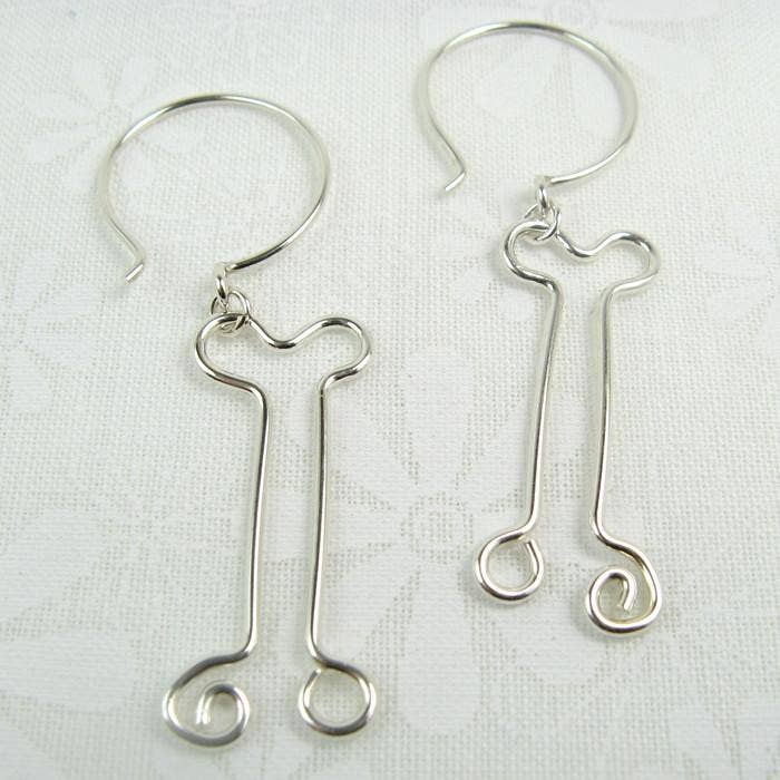 Bones Silver Earrings for wholesale by Cloverleaf Jewelry