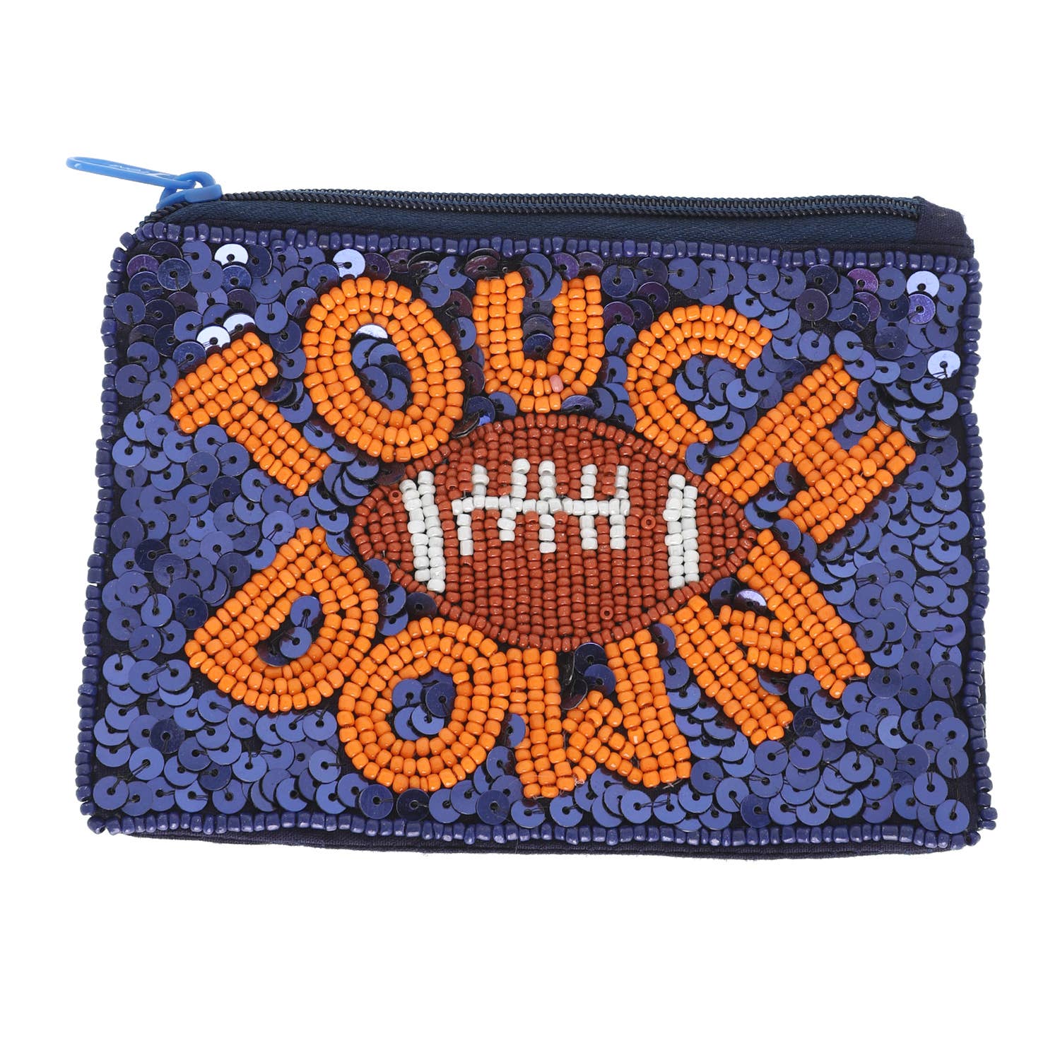 SP Sophia Collection - Wholesale Coin Purse - Women's - Game Day Football beaded Sequin Coin Bag1