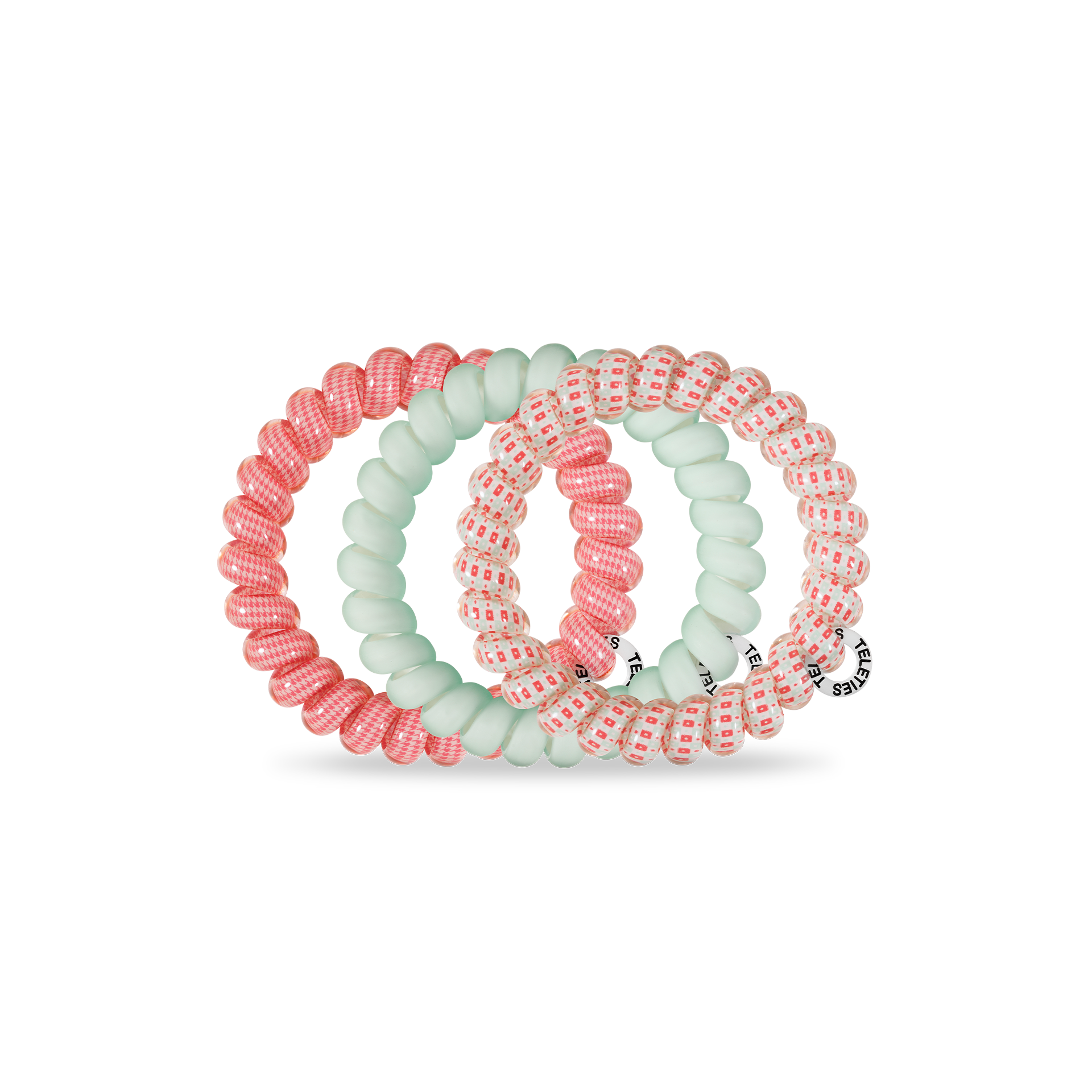 TELETIES - Wholesale Hair Tie - Spiral Hair Coil | Large | Calming Coral1