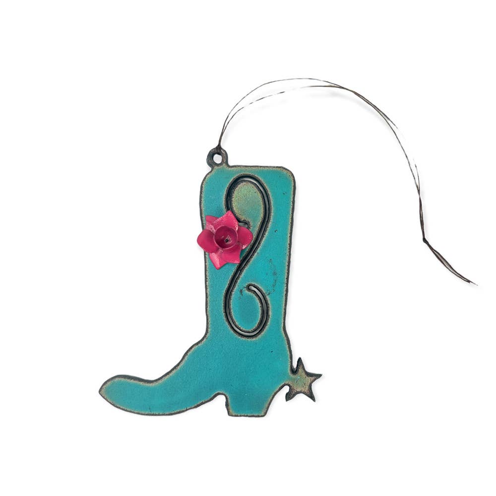 Iron Jewel - Wholesale Ornament - Boot flower ornament western rodeo cowboy Consuela USA eco2