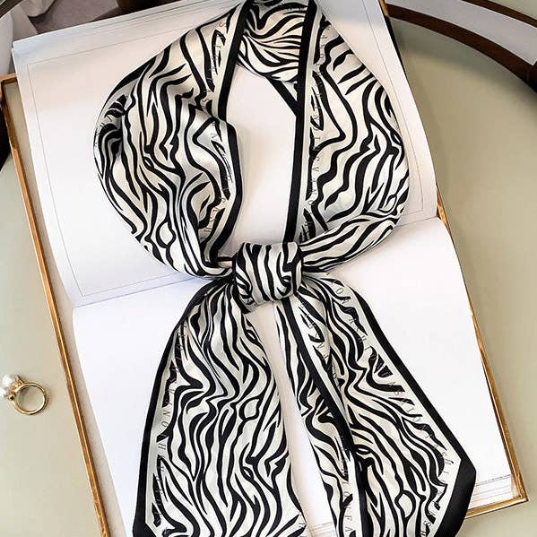 FurDecoration - Wholesale Scarf - Women's - Vintage Animal Print Silk Scarf0