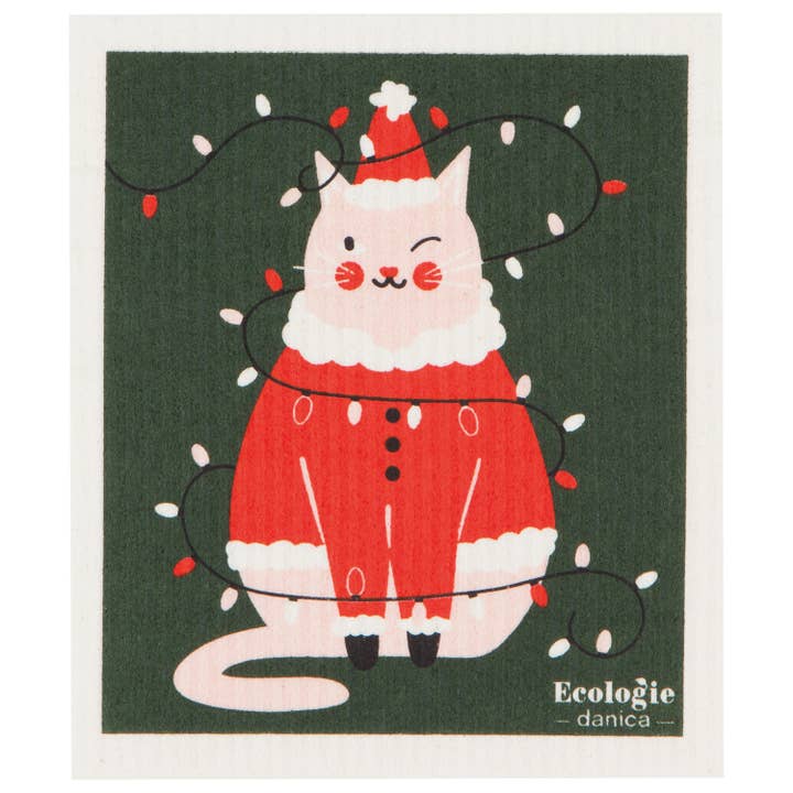 Ecologie - Vente Torchon - Torchon suédois Festive Feline2