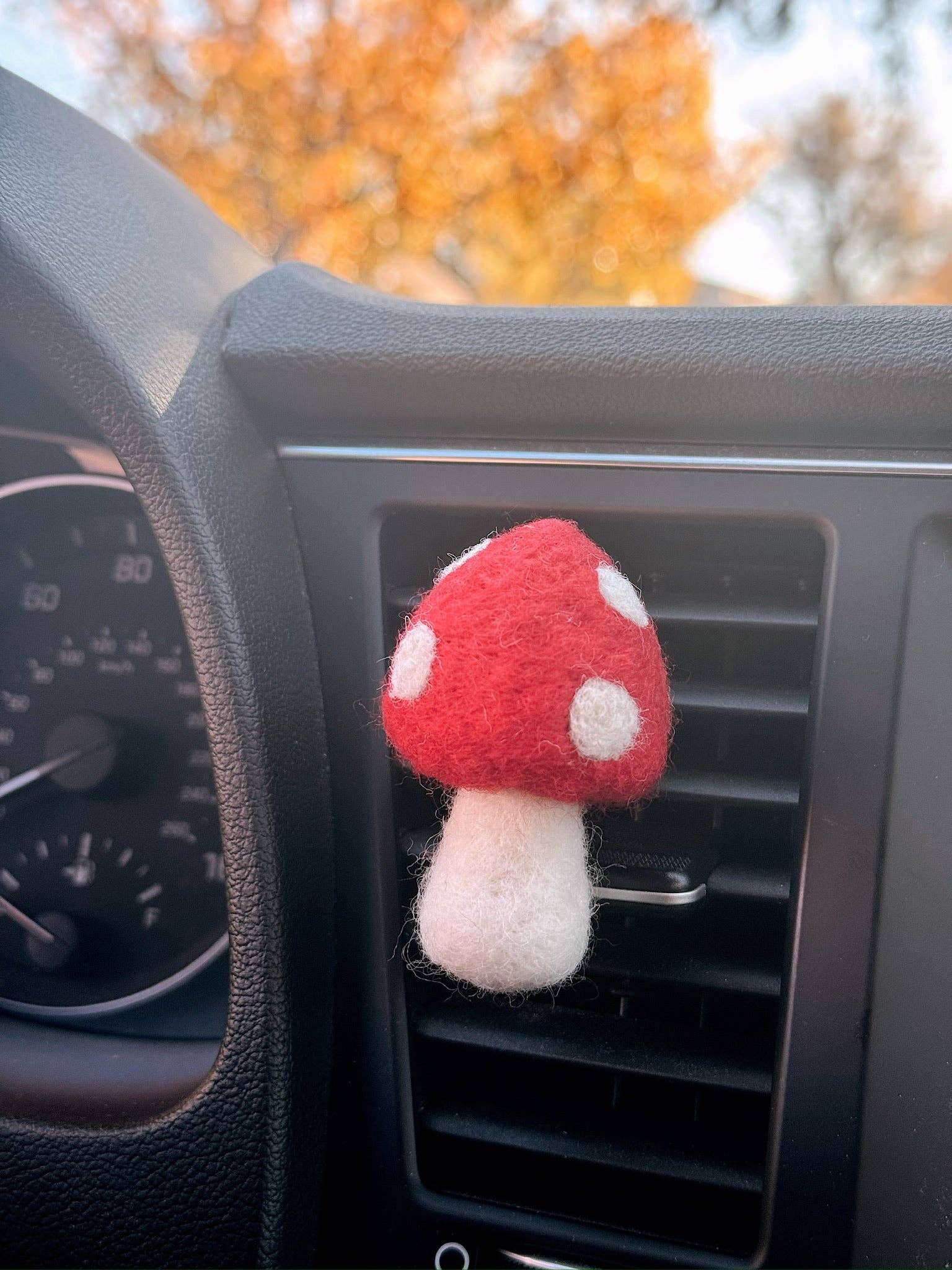 Golden Hour Designs - Wholesale Car Decorative Charm - Women's - Felt Mushroom Car Vent Clip - Diffuser, Cottagecore, Whimsy4