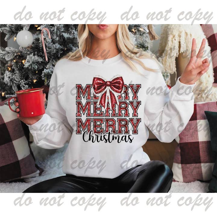 DTF Merry Christmas Faux Sequin Tshirt Transfer for wholesale by rnsublimation