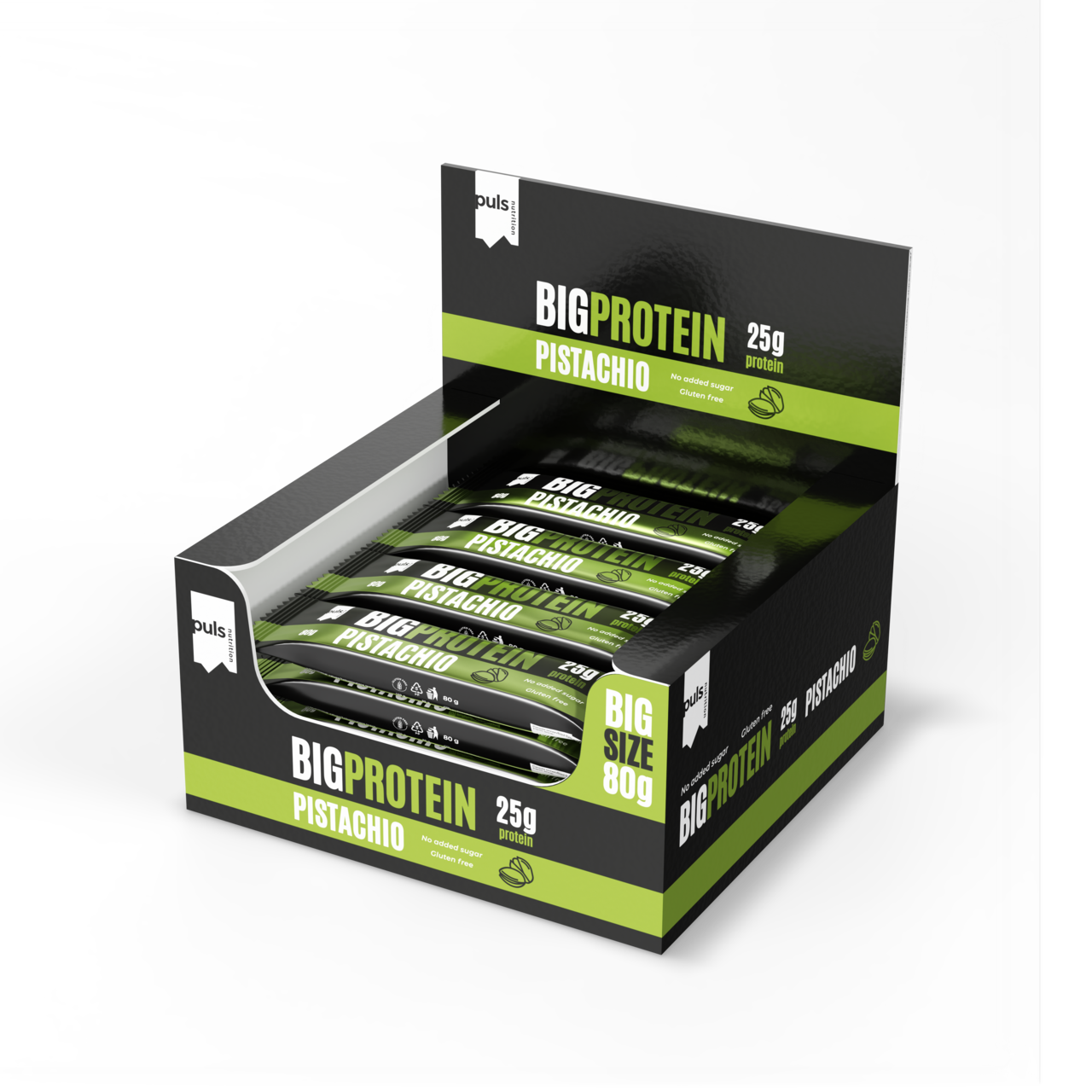 Puls Nutrition – Snack Bar por atacado – BIG PROTEIN Pistáchio 80 g2