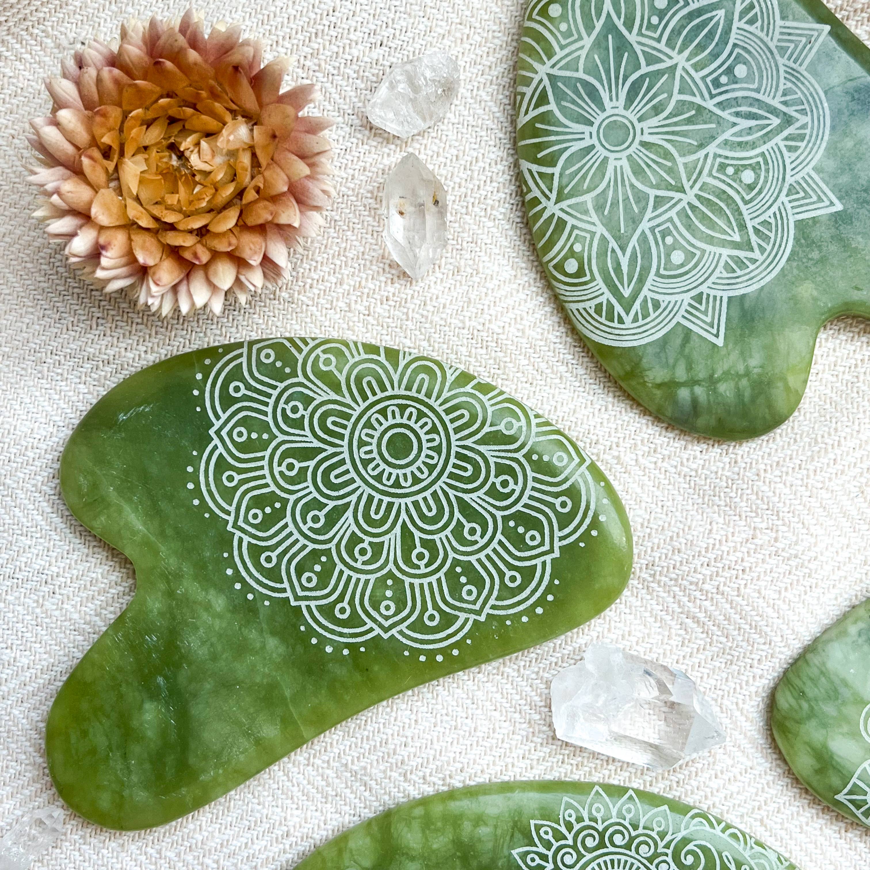 Fractalista Designs – Gua Sha por atacado – Jade Opalite Obsidiana Gua Sha Pedra Massajadora Facial Presente de Spa6