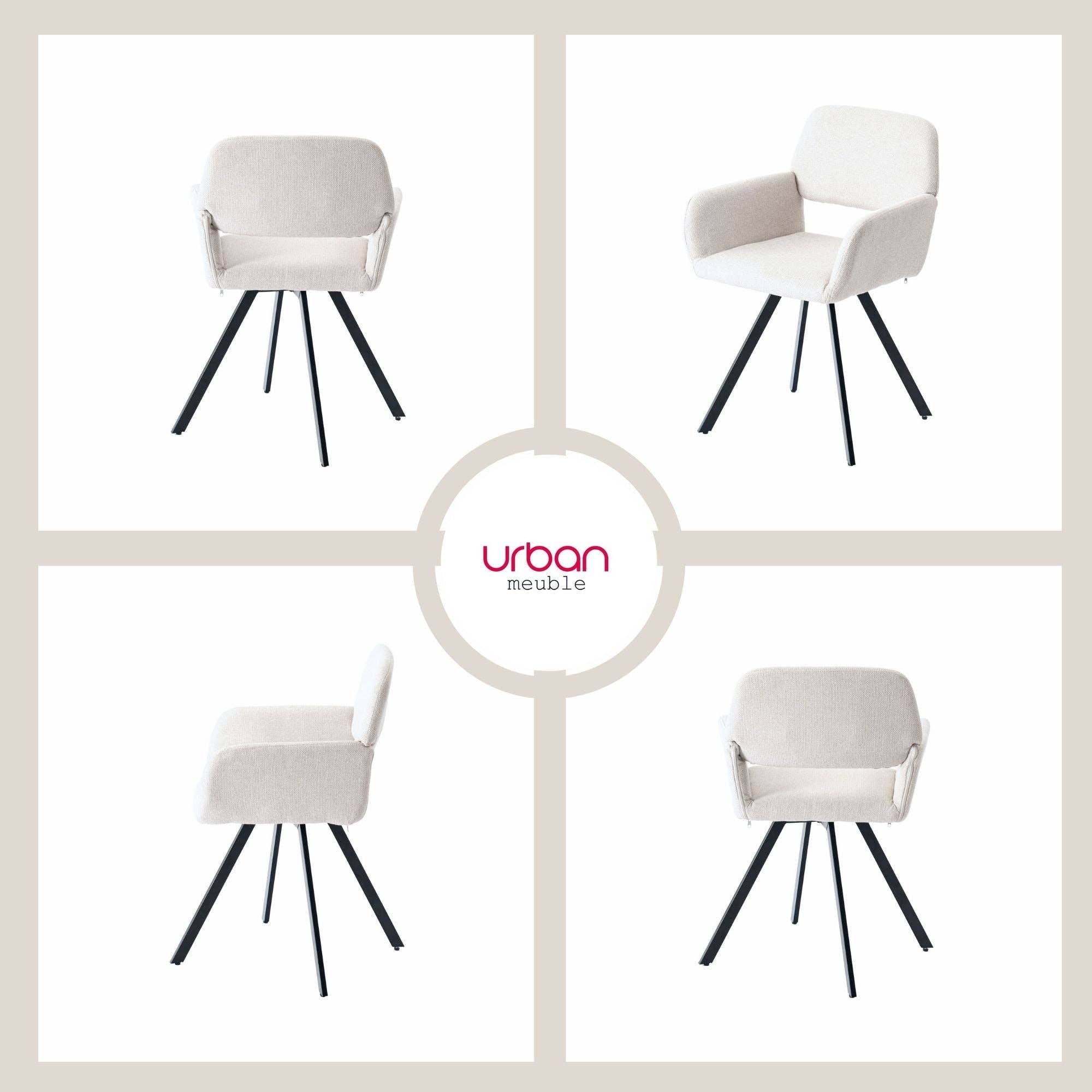 Urban Meuble - Wholesale Chair - Set of 2 Scandinavian dining chairs, swivel, beige fabric CALIFORNIA KD BEIGE SWIVEL16