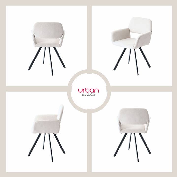 Urban Meuble - Wholesale Chair - Set of 2 Scandinavian dining chairs, swivel, beige fabric CALIFORNIA KD BEIGE SWIVEL16