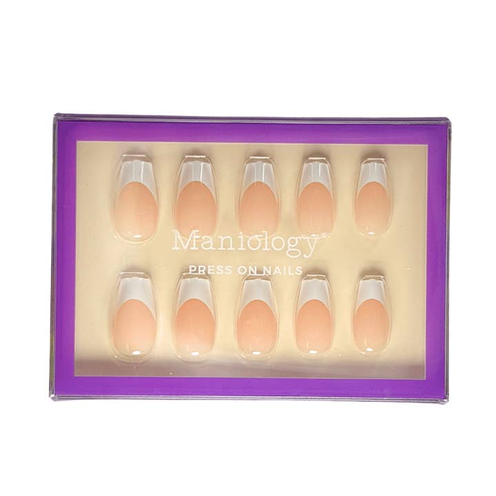 Maniology - Wholesale Press-on/fake nails - White Tie Press On Nails - Short Coffin1