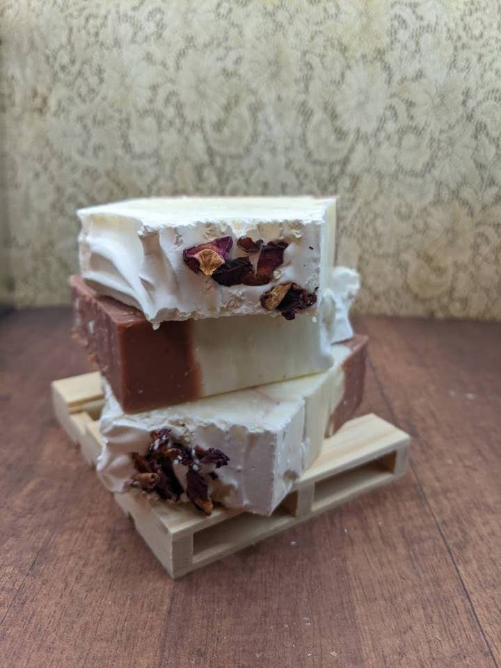 All Natural Rose Scented Handmade Soap for wholesale by Grandma Jean's Pennsylvania Kitchen