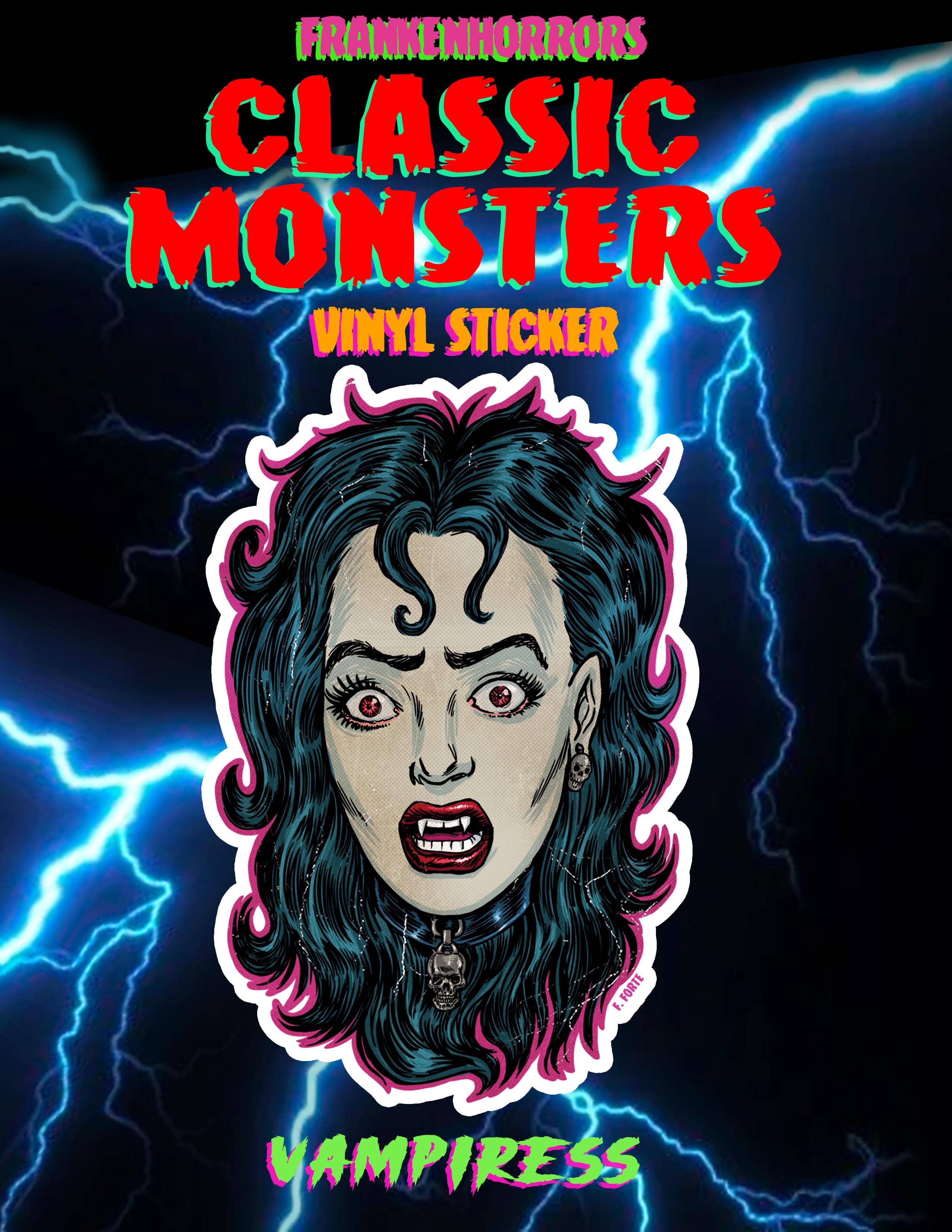 Xeno Pop - Wholesale Sticker - FrankenHorrors Sexy Vampiress 5x3 die cut vinyl sticker2