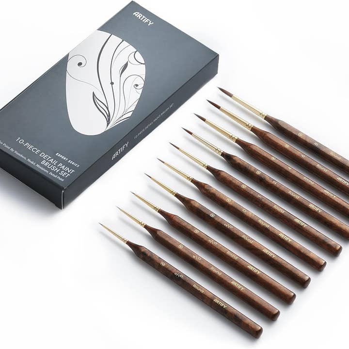 Professional Fine Round Tip Detail Paint Brushes for Model & Craft, Miniature, Watercolor for wholesale by Artify