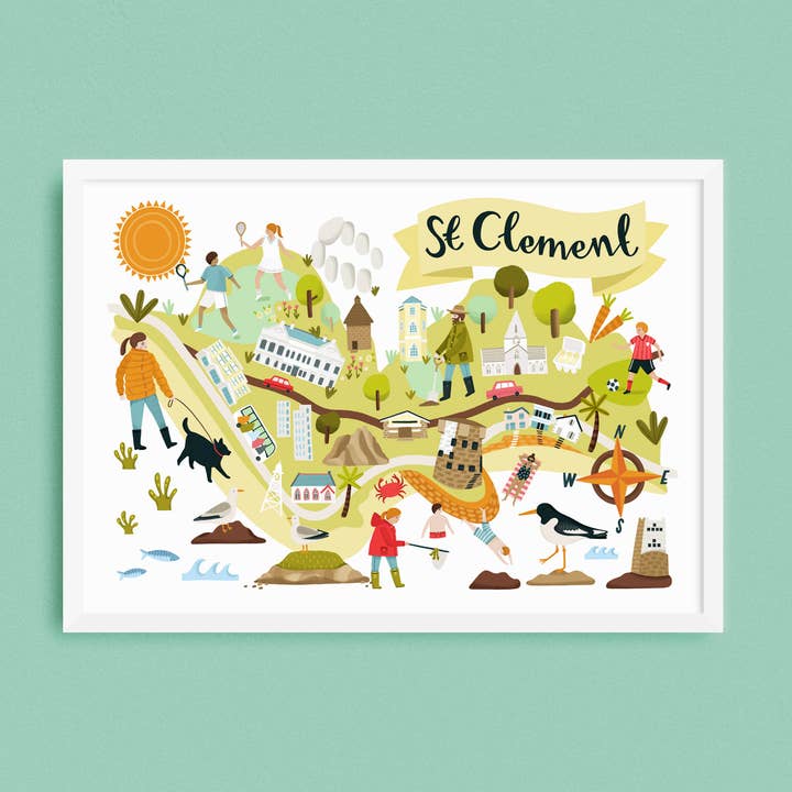 St Clement Parish Map Print for wholesale by Lauren Radley