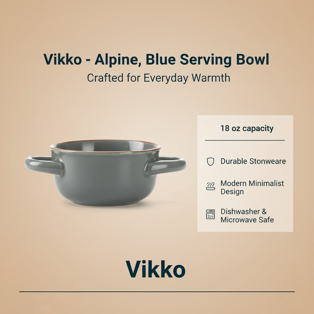 Kadra Kitchenware - Vendita all'ingrosso Insalatiera - Vikko - Alpine, Ciotola da portata con manici, Blu, 15 oz3