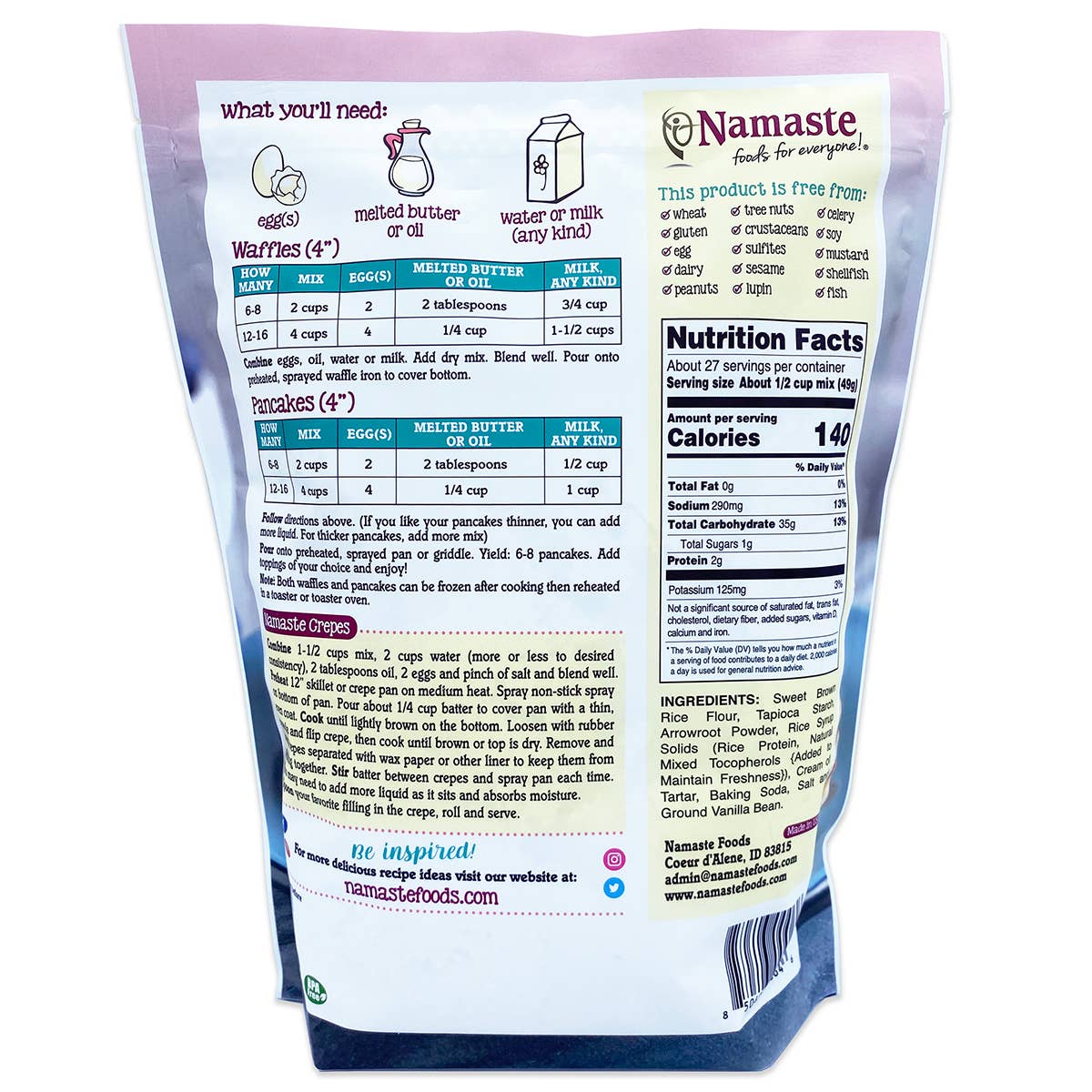 Namaste Foods - Wholesale Pancake mix - Waffle & Pancake Mix, 48 oz1