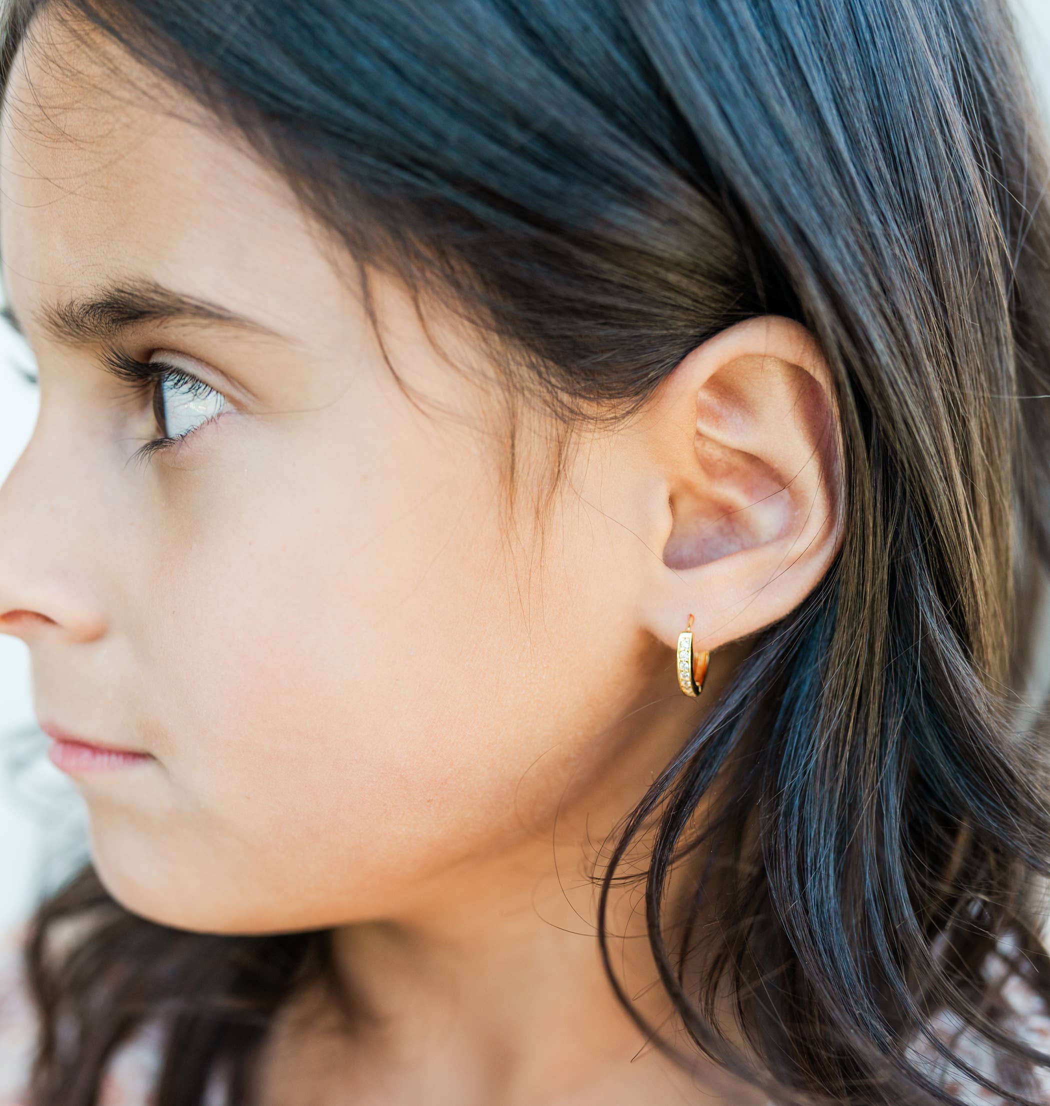 Wholesale 14K Gold-Plated Huggie CZ Hoop Earrings Kids