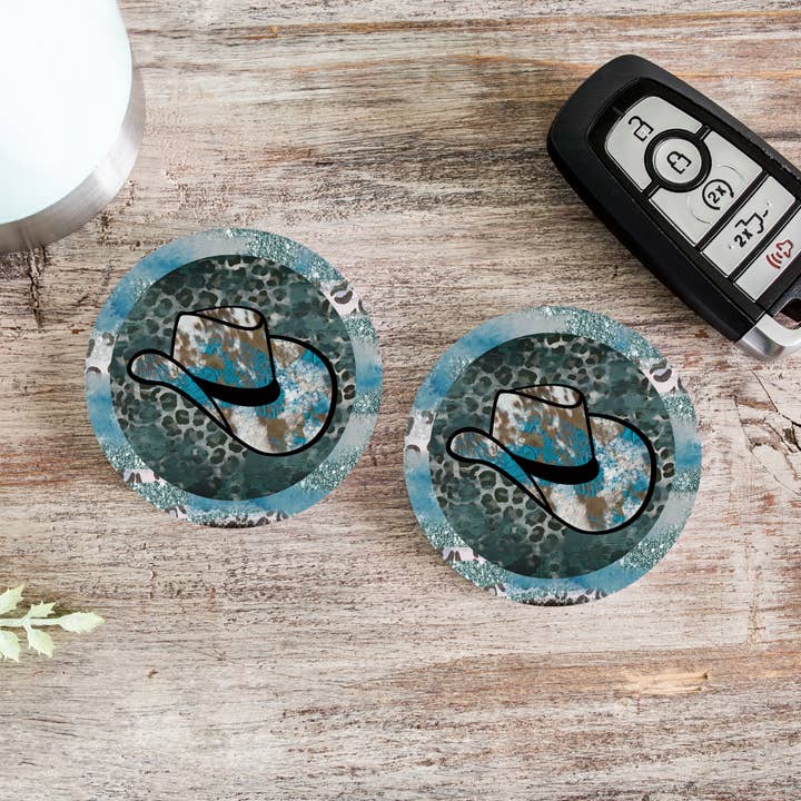 Set de posavasos para coche Western Hat para venta al por mayor de Wicked Flower Creations