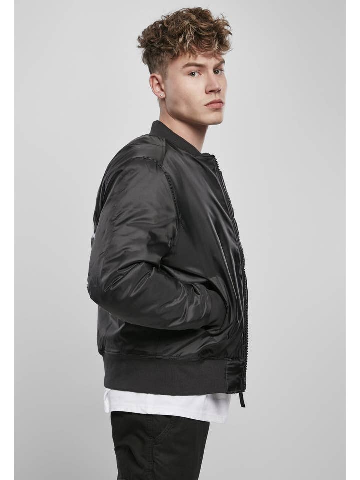 black Starter The Classic Logo Bomber Jacket for wholesale on Faire