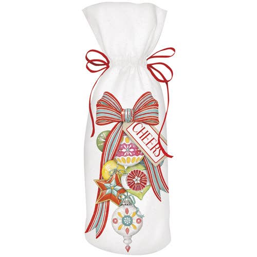 Ornament Swag Wine Bag- Red for wholesale by Mary Lake-Thompson Ltd.