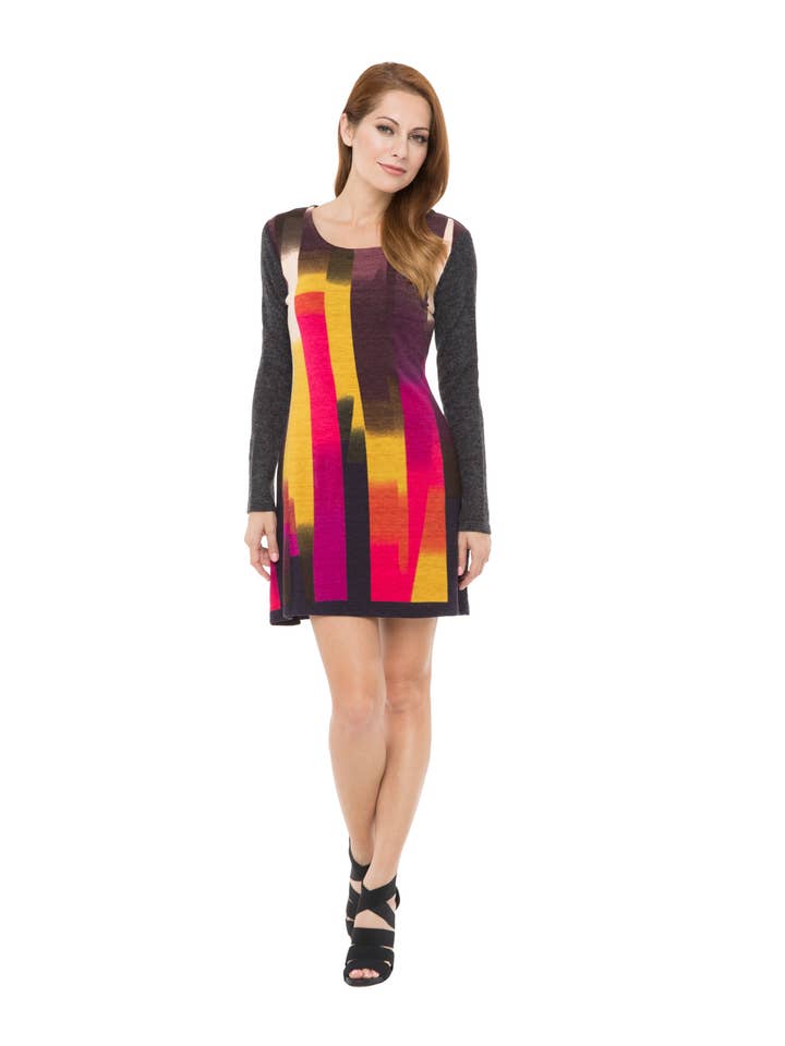 Adore - Venta al por mayor Vestido - Mujer - GH42 - Vestido Túnica de Bloques de Color Abstractos0