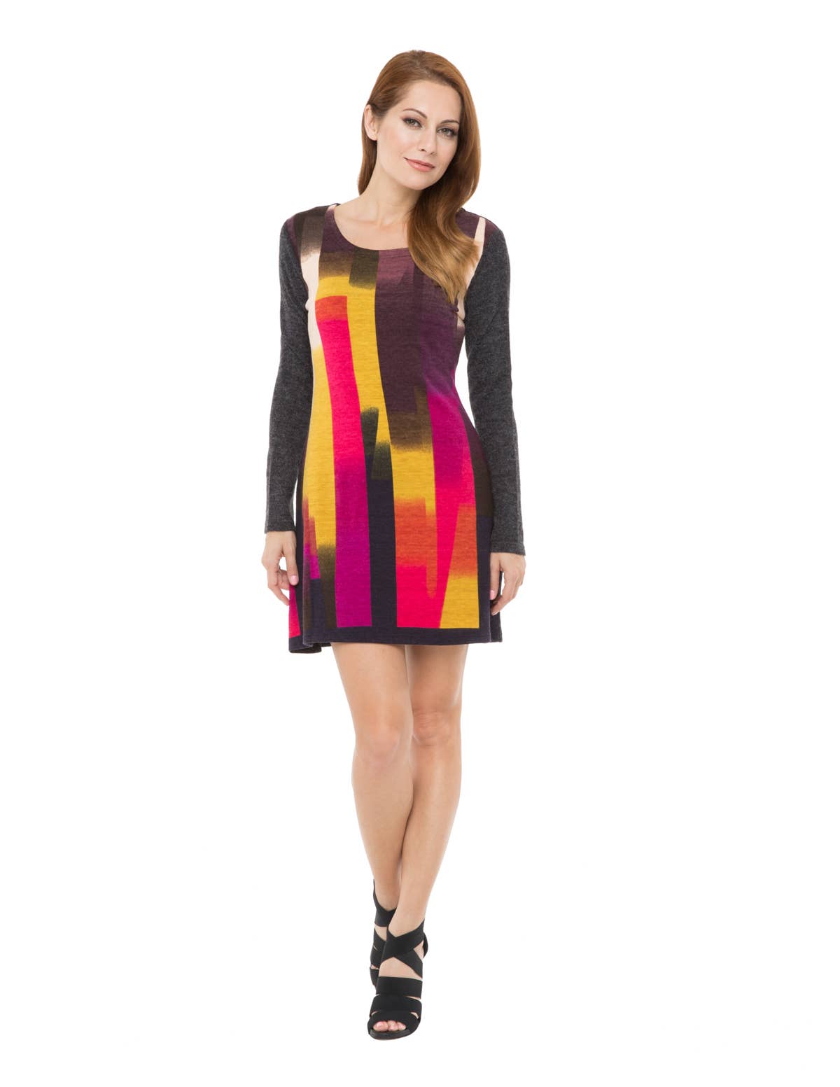 Adore β wholesale Dress β Women's β GH42 - Abstract Colorblock Tunic Dress