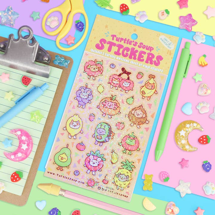 Turtle's Soup - Wholesale Wall Decal/Stickers - Fruit Friends | Animals | Funny | Cute | Sticker Sheet4