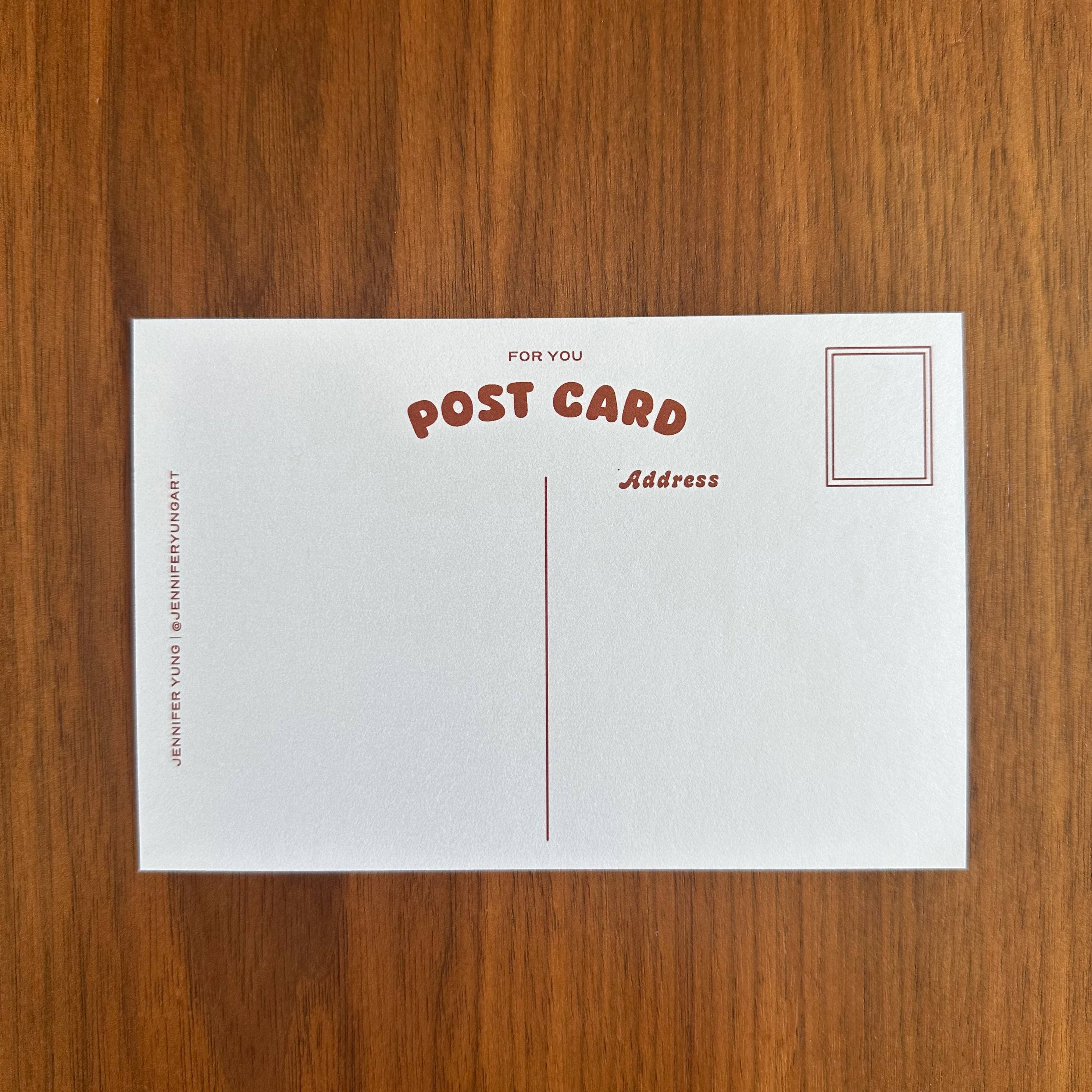 Jennifer Yung Art – wholesale Postcard – Snail Mail Special Delivery Pun Cute Postmen Postcard3