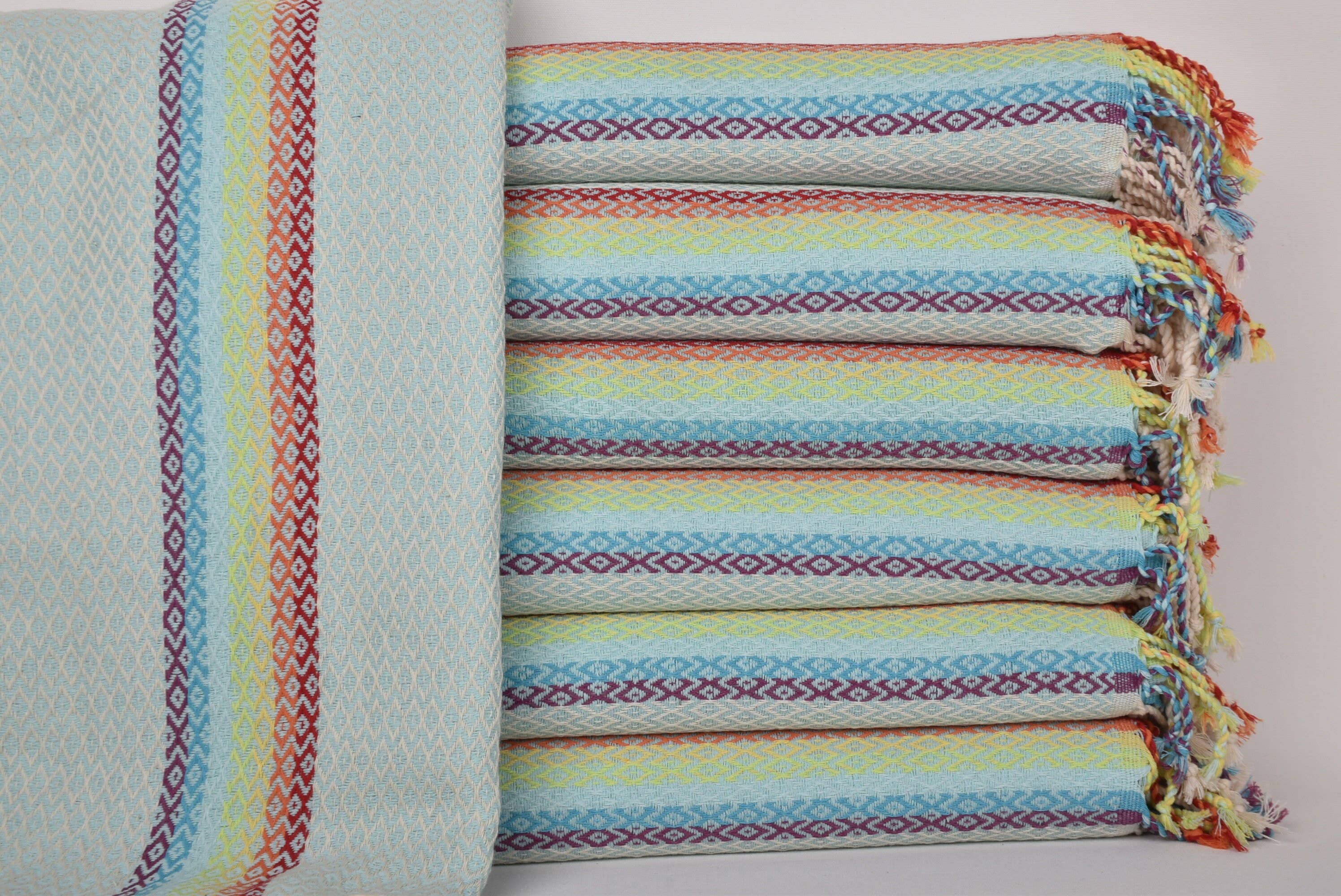 Organic Turkish Towels - Wholesale Beach Towel - Wedding Favors, Mint Diamond Towel, Organic Cotton Towel1